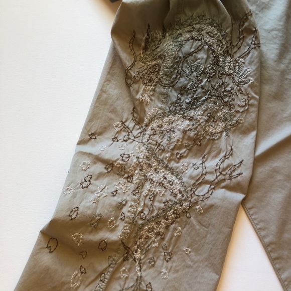 Lucky Brand Khaki Pants with Dragon Leg Embroidery - Picture 7 of 8